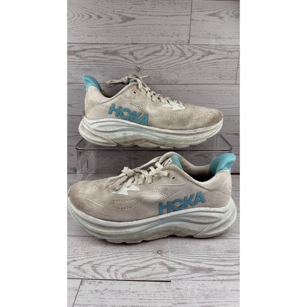 Hoka One One Womens Clifton 10 White Running Shoes Sneakers 7.5 B #591